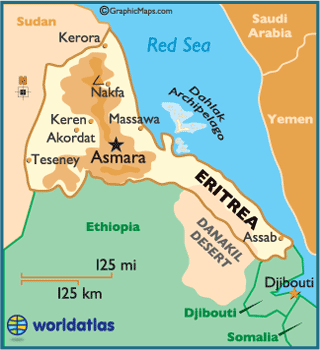 eritrea map
